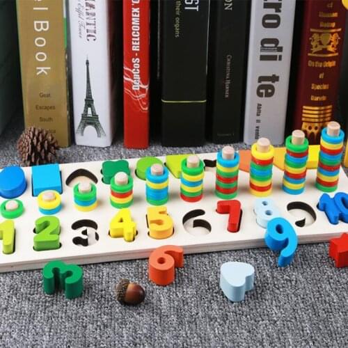Montessori Preschool Wooden Color perception Toys Count Geometric Shape Cognition Baby Early Education Teaching Aids Math Toys For Children