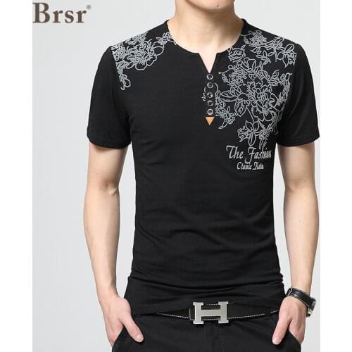 Summer Top Selling Mens Short-sleeved T-shirt Product In New V-neck Print Oversized T Male Shirt For Men Clothing Tshirt Tee