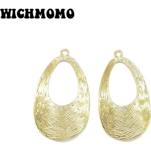 2019 New 50*29mm 2pieces/bag High Quality Zinc Alloy Gold Water Drop Charms Pendant for Earring Necklace Jewelry Accessories