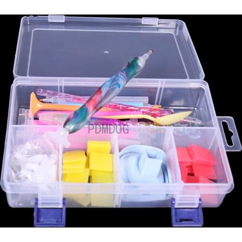 New 5D Diamond Painting Tools Kits Diamond Embroidery Accessories Sets Tweezers pen Clay Storage Box 66pcs/set