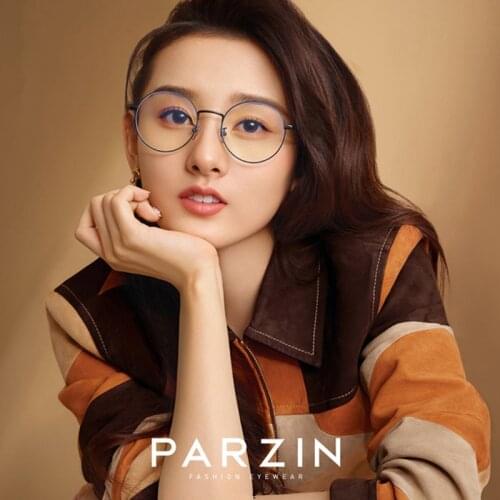 PARZIN Retro Round Glasses Frame Women New High Quality Metal Optical Glasses Frame Men Eyewear 15707