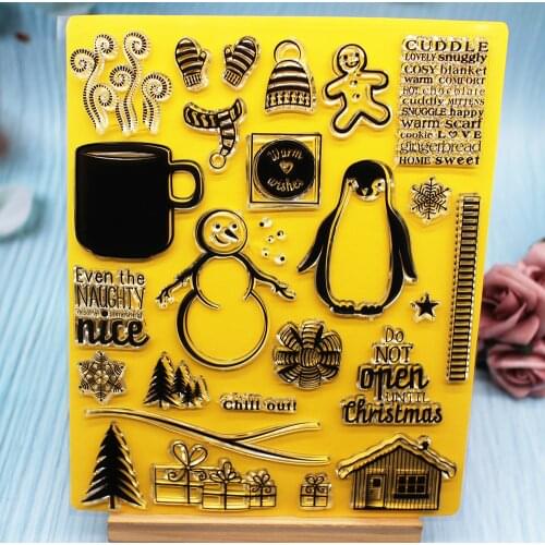 Penguin / Snowman Transparent Stamp For Cutting Die Scrapbook Photo Card Making Craft Fun Decorative Christmas Transparent Stamp