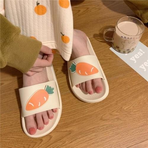 Japanese Cute Cartoon Sandals And Slippers Women Summer Indoor Simple Slippers Net Red Fashion Casual Non-Slip Home Shoes