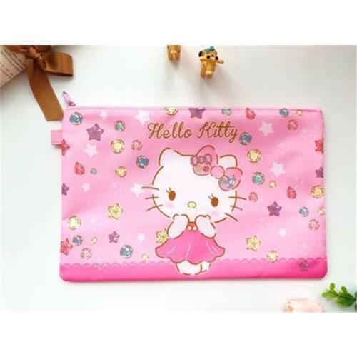 Sanrio Hello Kitty handbag new document bag A4 information bag student classification bag tutoring bag storage bag coin purse