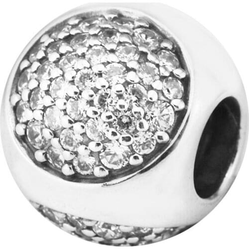 Beads for Jewelry Making DIY Sterling-Silver-Jewelry Dazzling Droplet Bead Charms Silver 925 Berloque Perles Charm