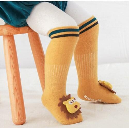 Spring Soft Cotton Baby Girls Socks Knee High Newborn Cartoon Animal Baby Socks Infant Baby Boy Socks Anti Slip Floor Sock