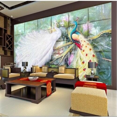 Wellyu Custom large - scale murals Millennium Peacock Love 3D background wallpaper wallpaper papel de parede para quarto