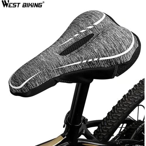 WEST BIKING Comfortable Bicycle Saddle Cover Thick Sponge Breathable Cycling Seat Mat Seat Cushion Bike Part Bike Saddle Cover