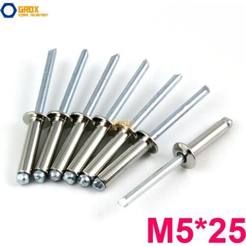 20 Pieces M5*25 304 Stainless Steel Blind Rivet Pop Rivet Open End