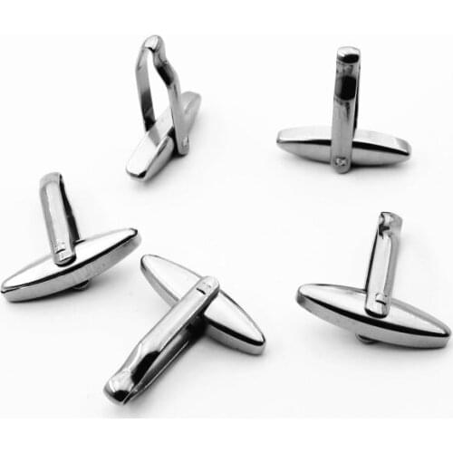 Stainless Steel Cufflinks Bases Mens French Cuff Links Findings Settings DIY Crafts