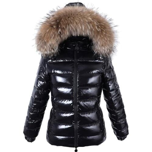 Women Real White Duck Down Lining Coat Maomaokong Winter Waterproof Jacket Natural Raccoon Fur Collar Warm Black Down Jacket
