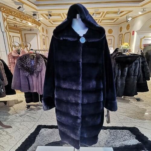 2020 winter New style fur coat natural mink stand Collar good quality mink fur coat long coats of fur Fashion Slim Fur
