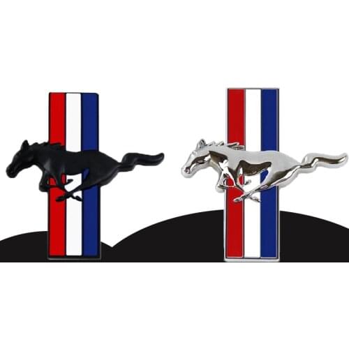 1Pair Door Fender 3D Emblem Car Sticker Running Horse For Ford Mustang Badge Logo Decal Car Styling Free Shipping