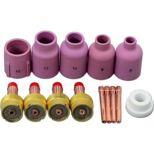 14PCS Ceramic TIG Gas Nozzle Diameter for PTA DB SR WP 17 18 26 TIG Torch Neck, Large Diameter Gas Nozzles