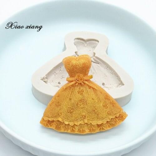 3D Skirt Dress Silicone Cake Molds For Baking Kitchen Baking Chocolate Bakeware Sugar Craft Fondant Cake Decorating Tools FM154