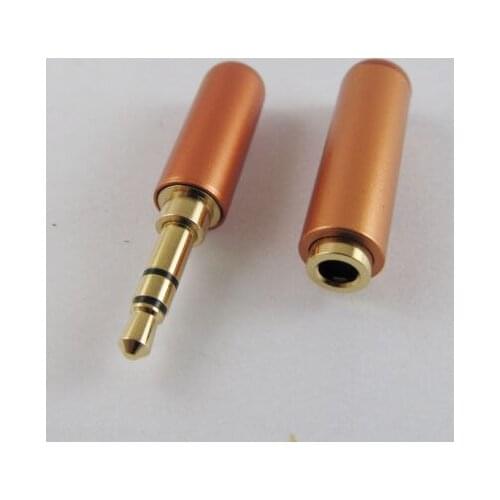 4pairs 1/8" 3.5mm Male 3 Pole Stereo Plug + Female Socket Audio TRS Connector Purple Orange Green Red