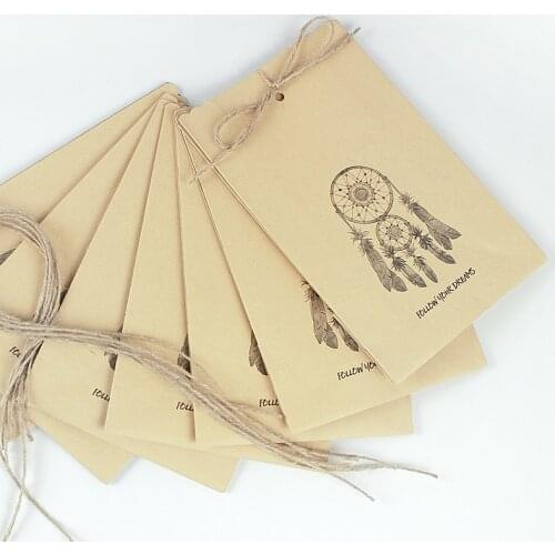 5pcs Kraft Paper Bags Gift Monternet Dream Catcher Paper Present Bag Packaging Bags For Wedding Birthday Wrapping Giftbag