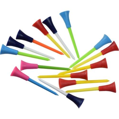 50 Pcs/bag Multi Color Plastic Golf Tees 83mm Durable Rubber Cushion Top Golf Tee Golf Accessories
