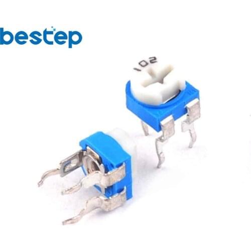 50PCS Trimmer Potentiometer RM-065 1Kohm 102 1K Trimmer Resistors Variable adjustable Resistors