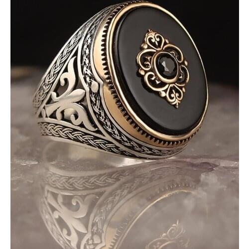 925 sterling silver mens ring with onyx stone is now on sale in sizes 16-33