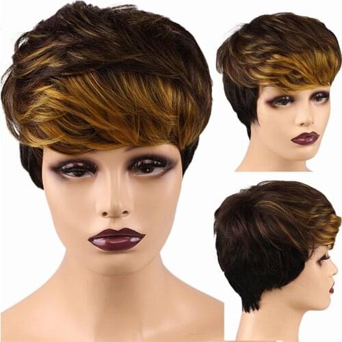 Amir Short Blonde Synthetic Wig For Women Daily False Hair Fluffy Natural Wave wigs Cosplay short wig for African American