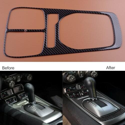 Car Automatic Gear Shift Panel Cover Trim Carbon Fiber Decoration Fit for Chevrolet Camaro 2010 2011 2012 2013 2014 2015 LHD