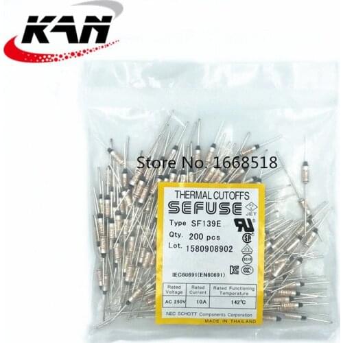 Free Shipping 200PCS/lot NEW SF139E SEFUSE Cutoffs Thermal Fuse 142C 142 Degree 10A 250V Metal fuse SF139E