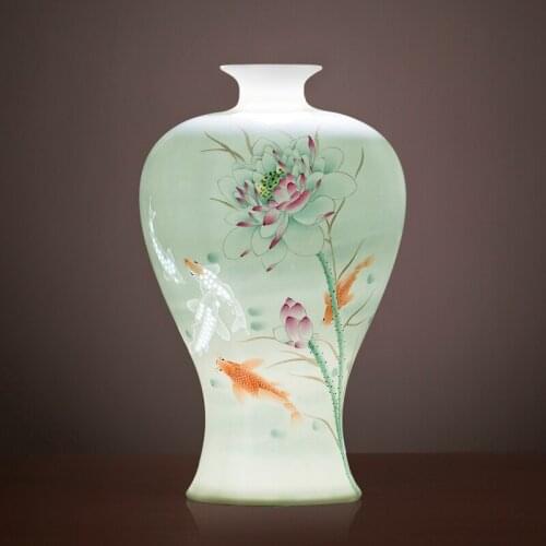 Jingdezhen Ceramic Vase Master Chinese vase Hand-painted Home Living Room Pastel collection porcelain vase