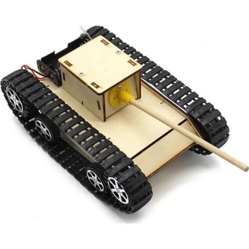 Children DIY Wooden Electric Tank Toy Child Model Making Educational Toys Kid Parent-child Interactive Toy for Gifts