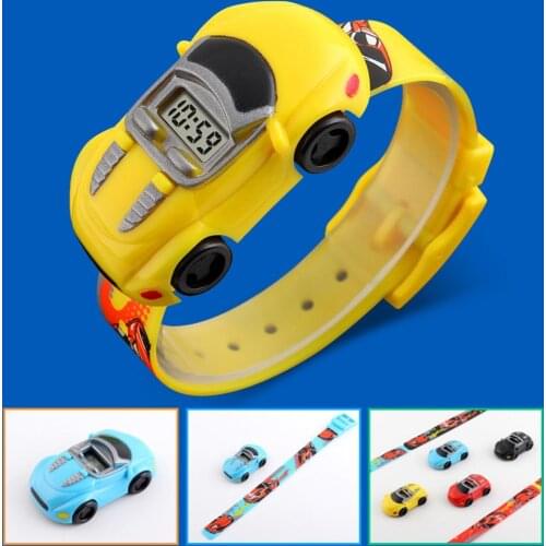 Childrens Watch Electronic Watch Boy Student Detachable Dial Toy Movable Car Watch Toy Watch Give Children Birthday Gifts
