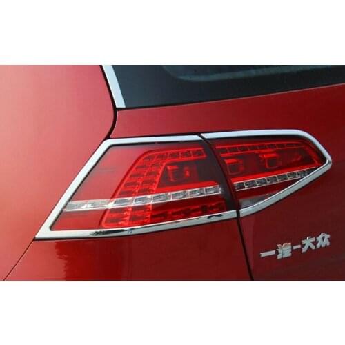 Chromed ABS Plastic 4PCS Tail Rear Light Cover Trim For Volkswagen VW Golf 7 MK7 2013 14 15