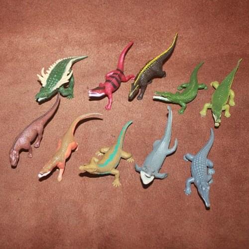 Simulation animal model toyTriassic prehistoric crocodilescene ornaments lizard crocodile early childhood teaching aids10pcs/set