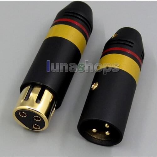LN005235 3pins XLR Male + Female Plug Kits Microphone Connector Adapter For DIY Earphone cable