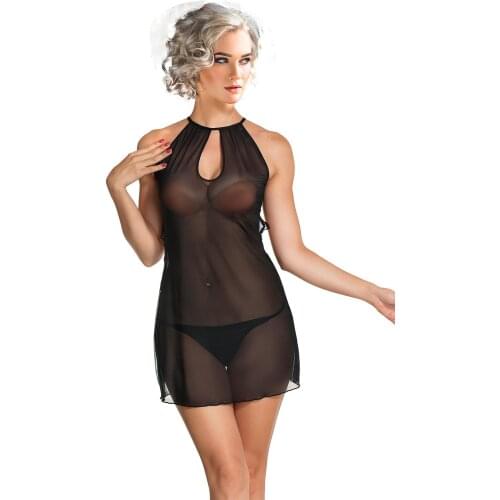 Fashion Sexy Babydoll Nightdress Hot Pants Sleepwear Women Lingerie Silk Satin Sleeveless Night Dress Products Thong G-String