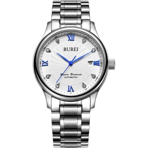 BUREI Brand Fashion Automatic Watch Man Waterproof Business Calendar Sapphire Casual Mechanical Wristwatches Relogio Masculino