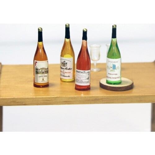 New 4pcs Dollhouse Miniature Drinks 1/12 Scale Mini Wine Bottle food for Barbies Blyth Doll House Kitchen Toy