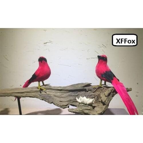 A pair of reallife red&black bird models foam&feather simulation bird toys gift about 22cm xf0654