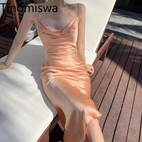 Tinomiswa Beach Style Backless Lace Up Spaghetti Strap Dress Women Solid Color Elegant Camis Dresses 2021 New Vestidos Mujer