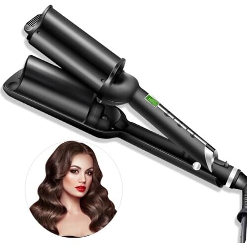 Three Tube Curling Iron Hair Curler Iron 32MM Large Hair Wave Wand Ceramic Triple Barrel Big Wave Curlers Corrugation For Hair