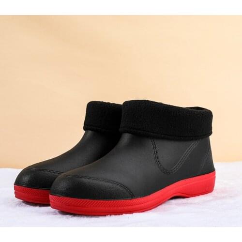 Rain Boots Women Rubber Waterproof Rain Boots Light Removable Cotton Cover Rain Boots Comfortable Fashion 2021 New Multi Color