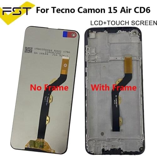 6.6''LCD For Tecno Camon 15 Air CD6 Lcd Display Touch Screen Assembly for Tecno Camon15 air CD6 Screen Complete Repair Parts