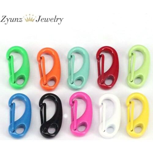 10PCS, Multicolor enamel Trigger clasps Bag purse Key Ring Hook finding Keychain Jewelry Making Buckle