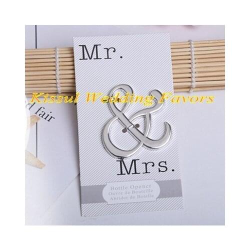 25 Pieces/lot) Useful wedding gift of Mr and Mrs Ampersand Bottle Opener Party Favors for Bridal shower decorations