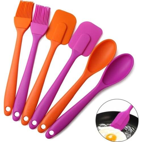3Pcs/Set Silicone Baking Spatula Scraper Brush Cake DIY Tool Cooking Supply Baking Pastry Tool for Baking Cooking Butter Mixing
