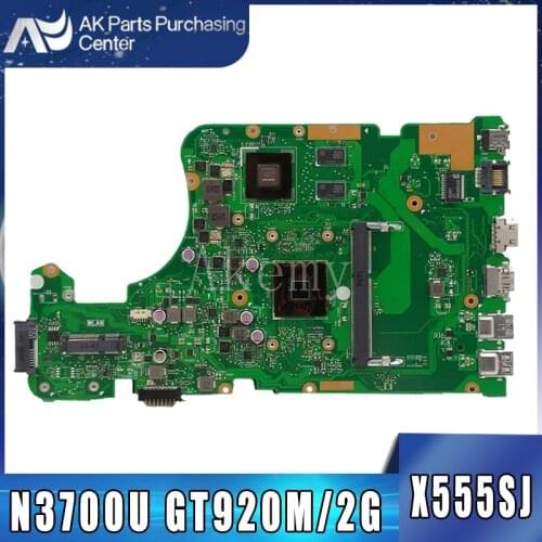 Akemy X555SJ Motherboard For Asus X555SJ X555S X555SJ A555S X555 Laotop Mainboard with N3700U GT920M/2G