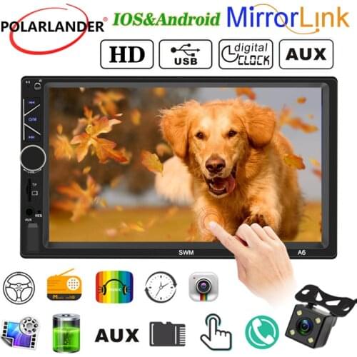 Car Radio 2 Din Bluetooth MP5 Player 7 Inch High-Definition Mirror Link FM USB TF Card AUX Multimedia Touch Screen Audio Stereo