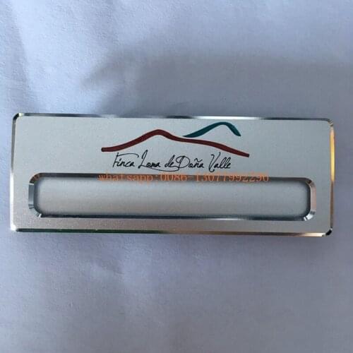 50pcs custom ENGRAVED name tag with safety magnet aluminum name badge holder personalized employee id badge