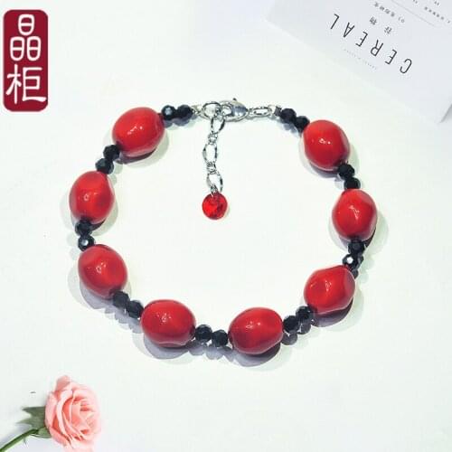 Red transport, life year crystal bracelet, womens multi-layer bracelet jewelry, Korean version, simple personality