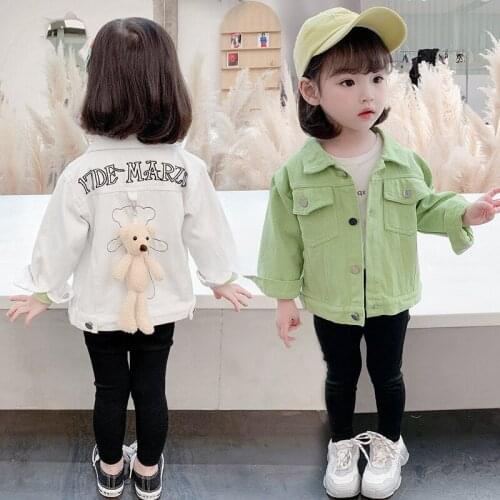 Girls Babys Kids Coat Jacket Outwear 2021 Letters Spring Autumn Overcoat Plus Size Top Cardigan Toddler Childrens Clothing