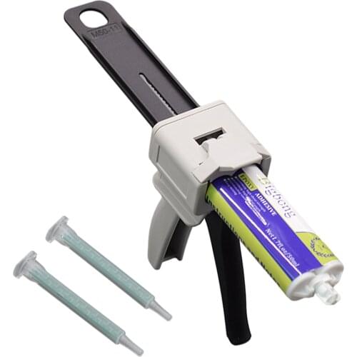 Epoxy Adhesives Glue 50ml 1:1 Transparent AB Glues 2pcs Static Mixing Nozzles Mixed Tube with 50ml 1:1 Glue Gun Manual Dispenser